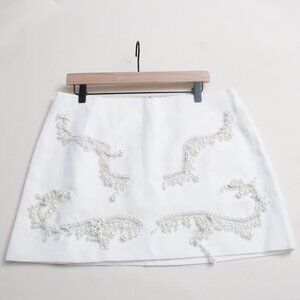 H&M Embellished Beading Linen Skirt Size 14